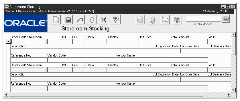 Inventory Chapter 15 Storeroom Stocking The Stocking module allows you to place items in the Storeroom without requiring that you perform a receipt or Stores Issue / Return.