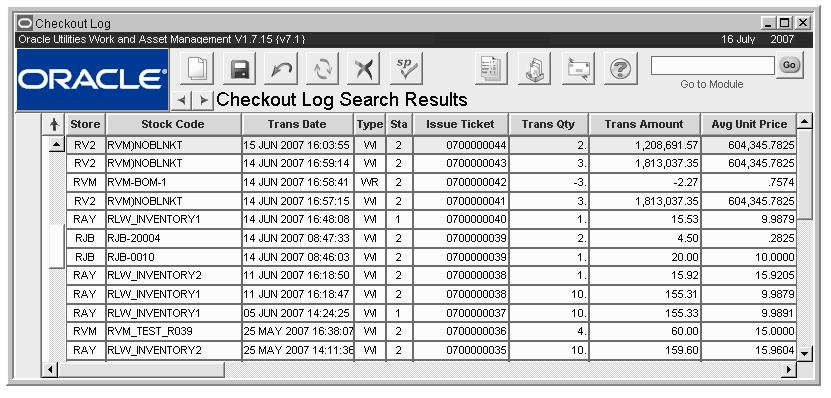 Inventory Chapter 16 Checkout Transaction Log The Checkout Transaction Log tracks all changes made in the Checkout Requests module.