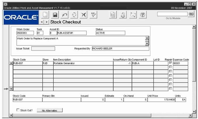 Materials Disposition Processing You return items to the storeroom using the Stock Checkout module to 'checkout' a negative quantity.