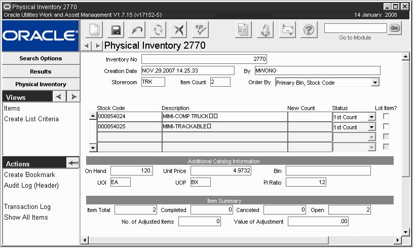 Inventory Chapter 6 Physical Inventory Manage inventory counts and adjust quantities in the Physical Inventory module. Performing a Physical Inventory is a three-step process. 1.