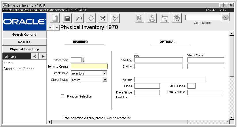 Physical Inventory Views Open - The total number on stock items in 1st Count or Recount status on the current Physical Inventory record. No.