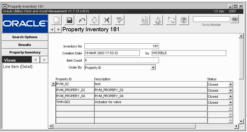 Inventory Chapter 8 Property Inventory There are several situations where you might want to conduct an inventory of Property items and/or Components.