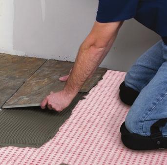 Before installing ceramic or stone tile, most subfloors must be properly prepared with an underlayment or membrane to prevent transmission of movement that can result in cracked tiles or grout.