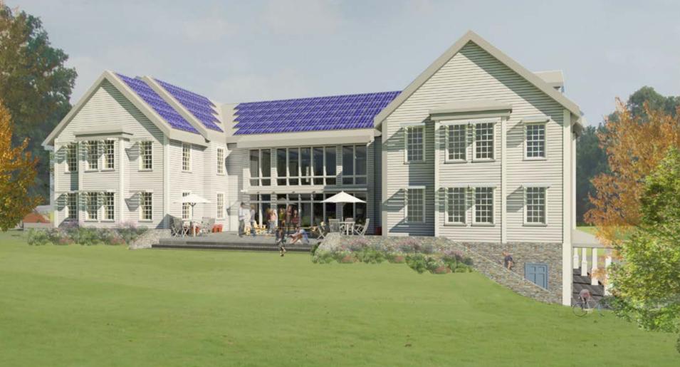 Williams College Garfield Residence Passive House Design Features PV to offset Electric Heating Demand R60 Roof 30% Window to
