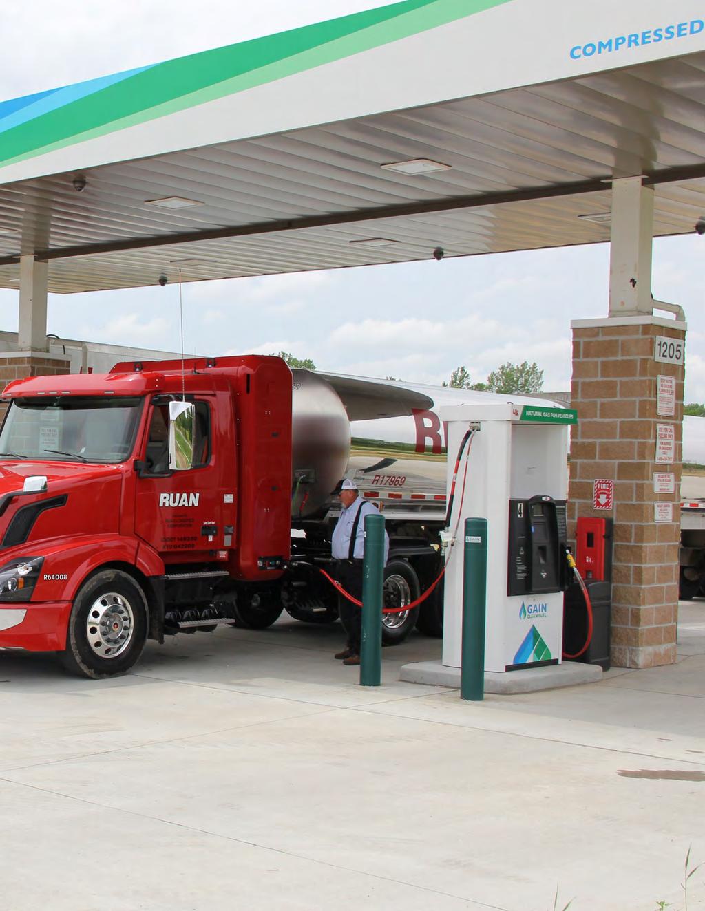 Biomass Innovation - Ruan Transportation Management Systems Ruan, an Iowa-based transportation provider, has extensively invested in fuel-efficient vehicle deployment, operating CNG and RNG-powered
