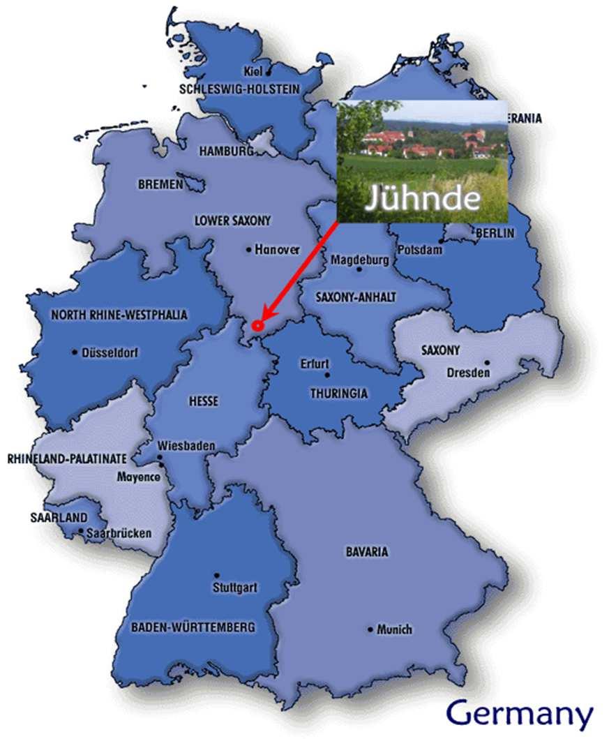 Bio Energie Bioenergy Village Jühnde Concept and Implementation IEC DKE PTB Programm 12.10.2016 Jühnde Eckhard Fangmeier Bioenergiedorf Jühnde eg 12.10.2016 1 Who is Jühnde and where is it located?