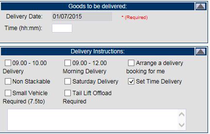Booked Delivery (any set time between 1000hrs