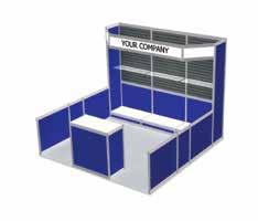 Exhibit Packages Model #1 (10 x 10 ) Model #2 (10 x 10 ) Model #3 (10 x 10 ) Customize your booth! Add graphics to any wall panels, counters or company ID signs!