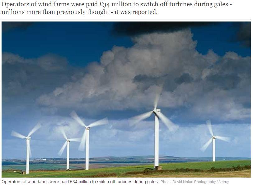 01 Oct 2012 Wind farm operators 'paid millions more than previously thought' by Grid to turn off turbines.