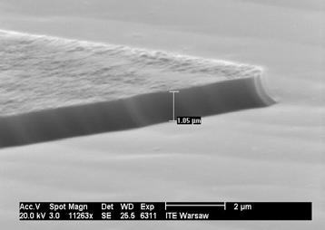 sec, etch depth 3.4 µm, dovetail effect Fig. 5.