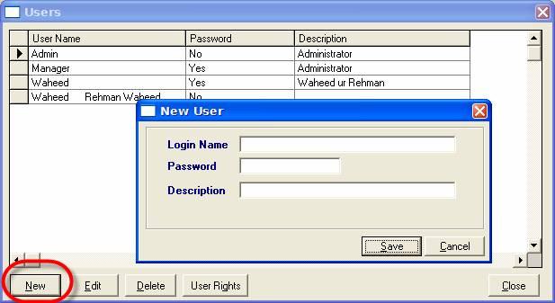 849) System will show you all existing users sorted by their User Name Figure: Access User window through Setup menu 850) To