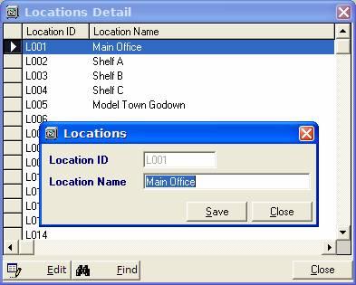 943) Select the Location Code that you want to change. Either press Edit button or double-click on it to open the Locations window where you can change the Location Name.
