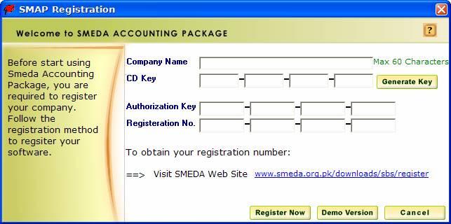 5) HOW TO GET SMAP REGISTERED When you run SMAP application for the first time, the registration screen will automatically open