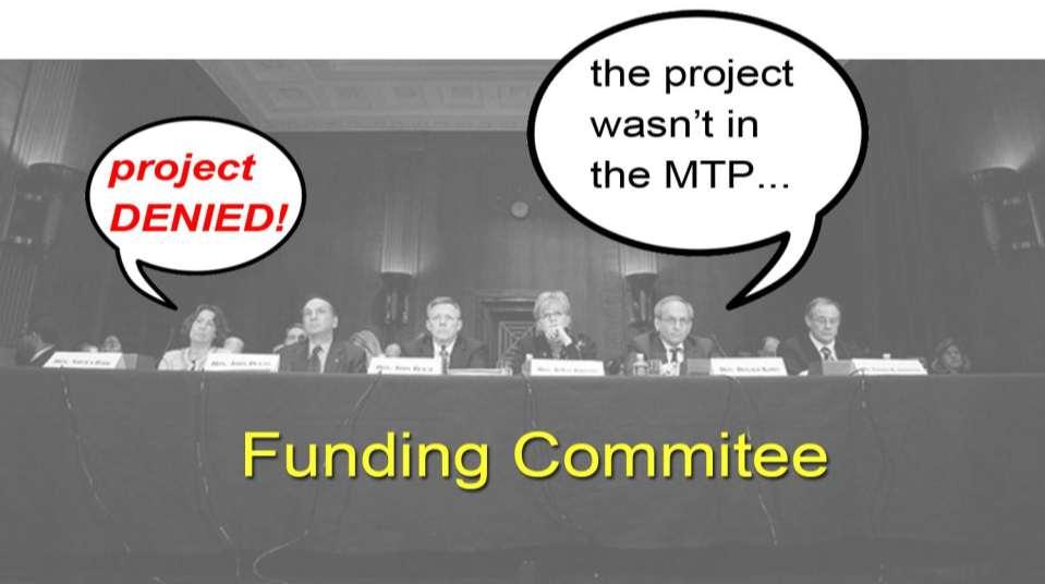 Projects must be in the MTP in order to