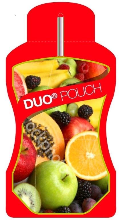 DUO POUCH: Born for beverages The ideal flexible pouch for beverages : - Easy to use (Tab on Top) - Ergonomic, Handy (No Splash) - Attractive (Shaped or rectangular) - Ideal for drinking at any