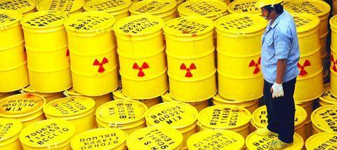 Radioactive Waste At some point the nuclear fuel can not produce enough heat to be used in a