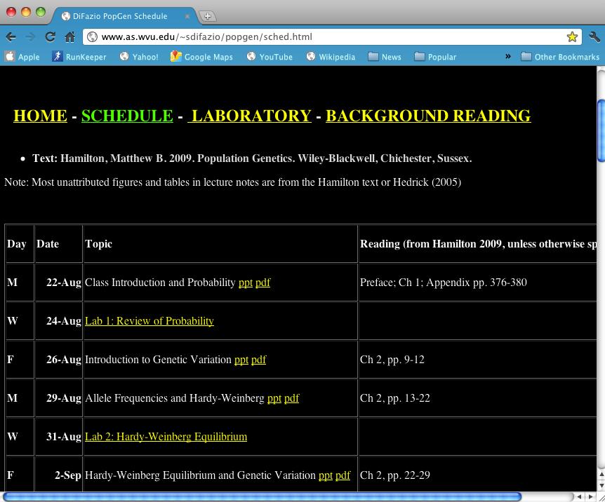 Schedule Page Updated continuously during course Lecture slides