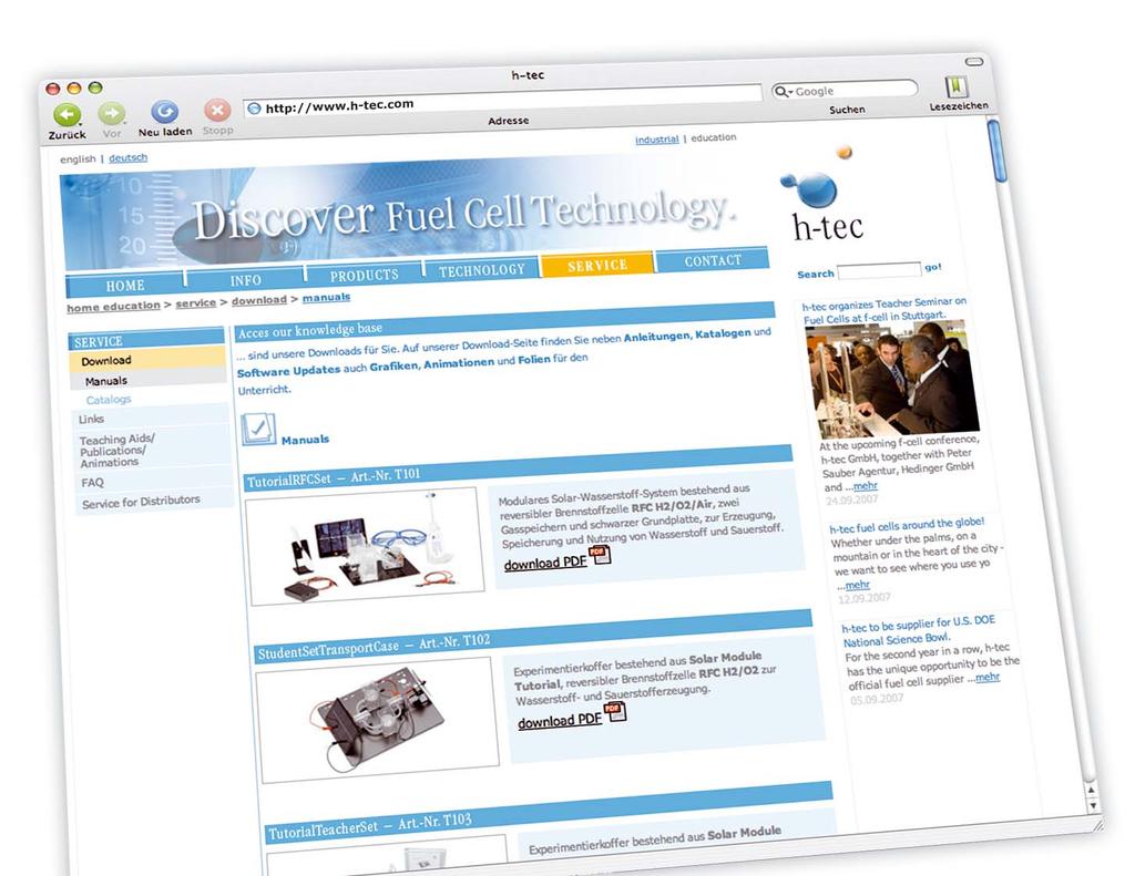 Downloadable Fuel Cell Knowledge for free: www.h-tec.