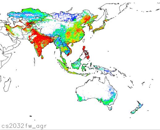 FW PR m 3 /ha/year 1 50 250 1000 2000 Water consumption intensity in and 2032 in agriculture sector These maps show the water consumption intensity (water consumption in unit area).