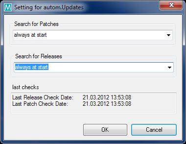 COPRA RF AutoUpdate With COPRA RF 2013 a new function is available to automatically check during loading of the application for new versions or service packs.