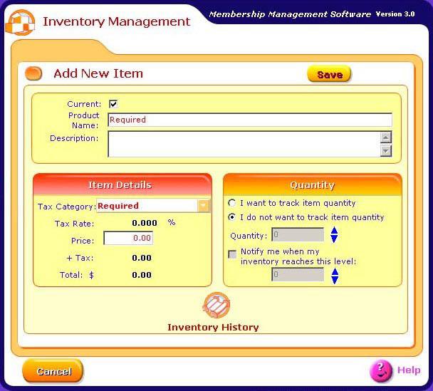 or not, and to be notified when your inventory reaches a specified level. To add a new item to your facility s inventory, follow these steps: 1. Click Inventory Management from the More Options Menu.