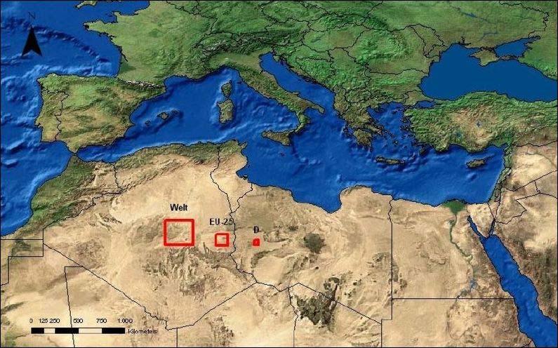 Solar power plants: Potentials DLR-Study: A collector area of 300 km 2 in the desert (e.g.