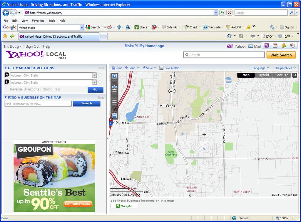 One example is Yahoo! Maps. Using Yahoo!
