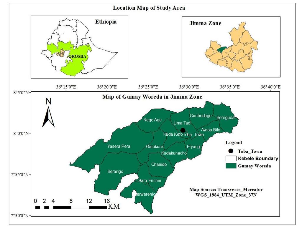 4 Girma Alemu and Kenate Worku Figure 1: Location map of the study area METHODOLOGY Data Types and Sources The materials used to investigate land use capability analysis in Gumay district were: