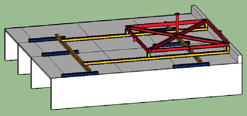The base structure in Figure 4-10 is longer than previously discussed, because these beams will be used as sliding beam.