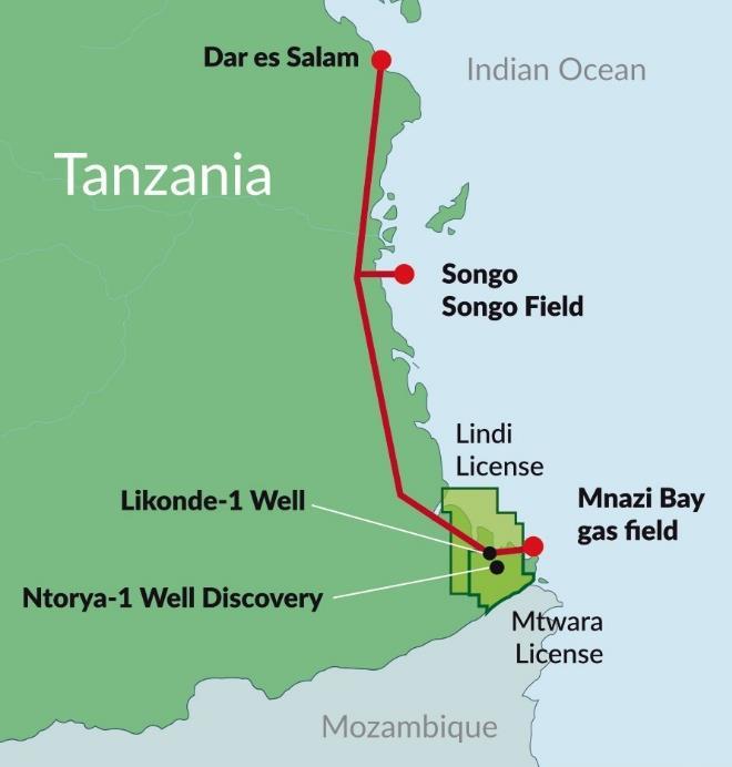 Ntorya Access to Markets 500 mmscfd Infrastructure access to market through regional Chinese built/financed gas pipeline connecting Mnazi Bay to Dar es Salaam.