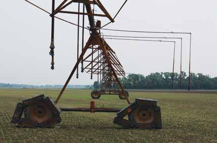 Photos from left: RAAFT Tracks and Boombacks; Four-Wheel Track Drive; wheel tracks in a rice field Myth # 4 Center pivots won t