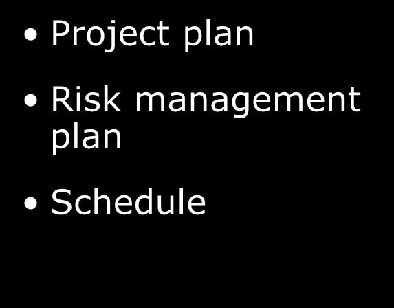 and other relevant plans to document the project scope and goals,