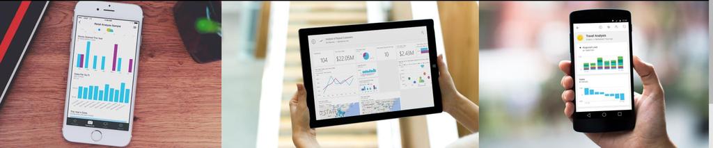 Mobile BI @ MS: The offerings today Power BI Cloud Service with on Prem Editor (PBI Desktop) Build reports and dashboards
