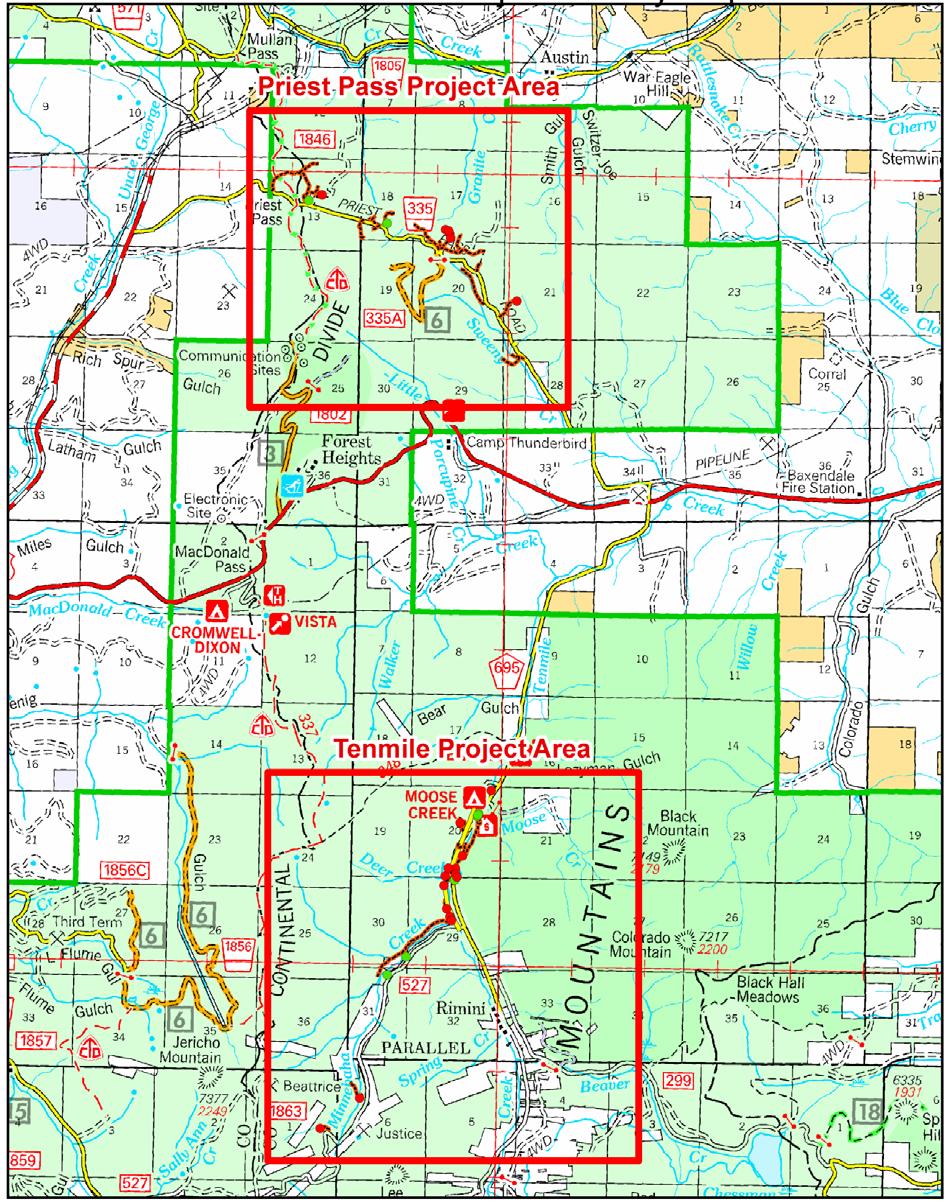 Attachment A Tenmile and Priest Pass Restoration Project Map and Treatment
