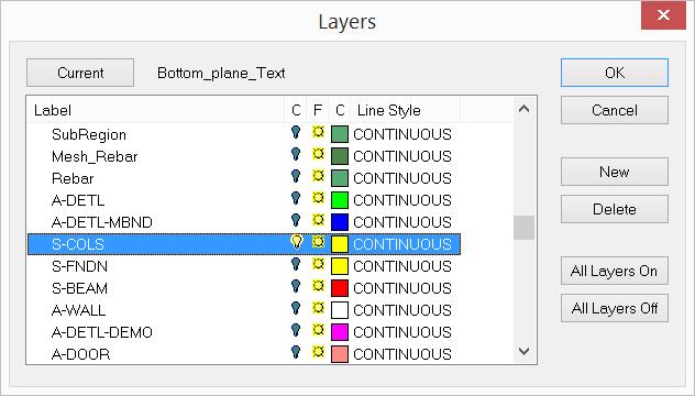 ADAPT-MAT 2010 RC TUTORIAL (US units) Chapter 6 FIGURE 6.4-4 LAYERS DIALOG BOX o Now only the polygons drawn in selected layer will be displayed in the screen. Select all of them using Ctrl+A.