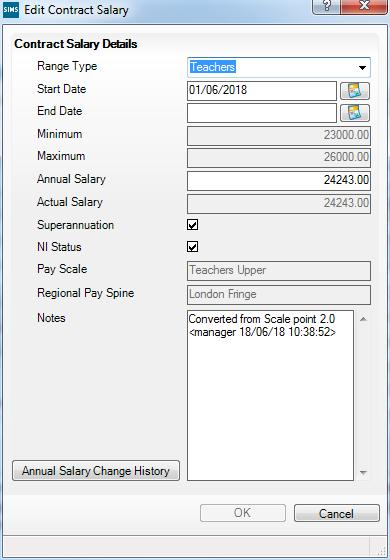 5. Click the New button adjacent to the Salary Records or highlight an existing record and then click the Open button to display the Add (or Edit) Contract Salary dialog. 6.