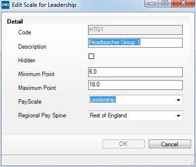 a. Ensure that the correct scale Point is entered. b. The Pay Scale and Regional Pay Spine fields are populated automatically. If the incorrect value is displayed: a.