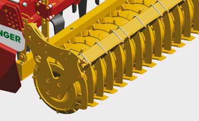 The roller produces a corrugated consolidation effect to promote water absorption and allow the soil to breathe.