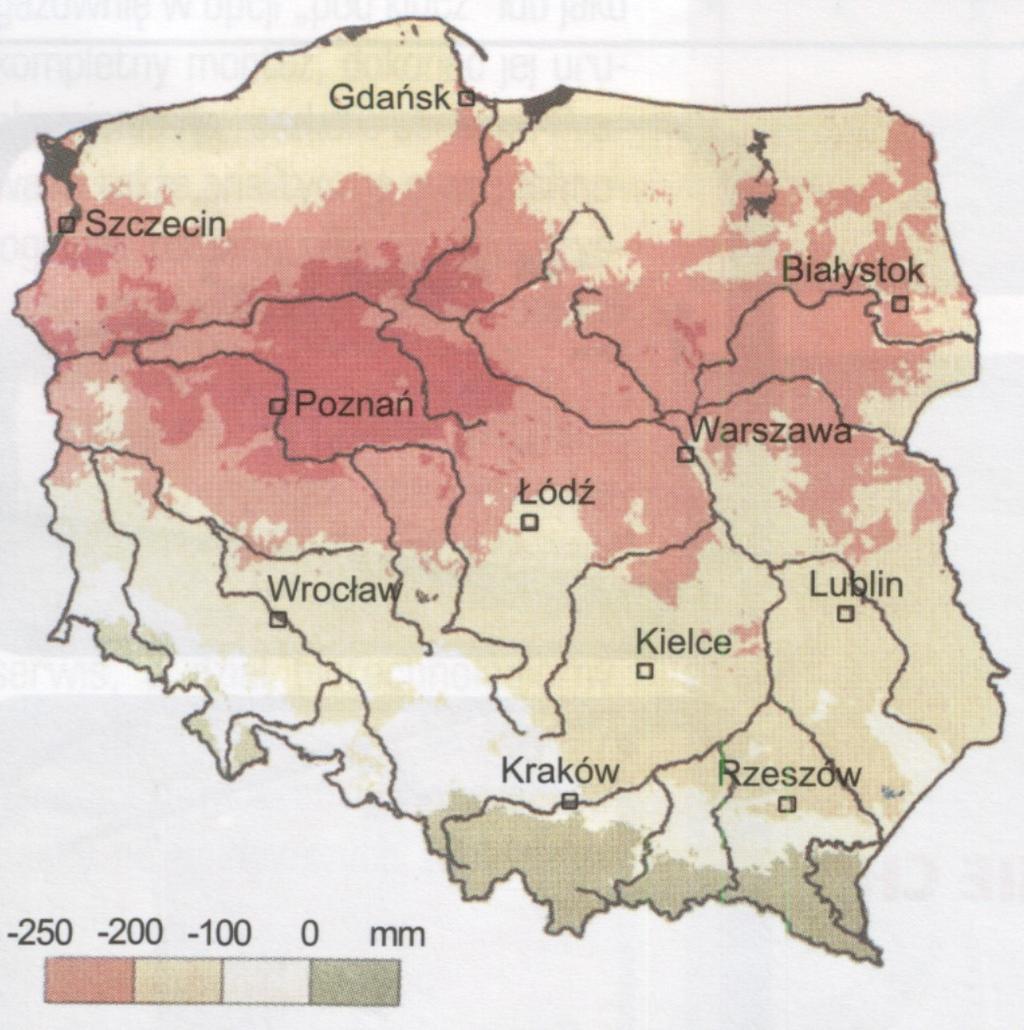 III. Climate and soil conditions of Wielkopolska region Climatic balance of water in Poland from April to September acc. To Górski T. and Kozyra J.