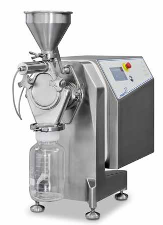 Ideal for processing small-scale laboratory batches of 50 g to 1 kg, the flexibility of the HammerWitt-Lab permits itself to be used for pilot-scale quantities due to its production rate of 30-120
