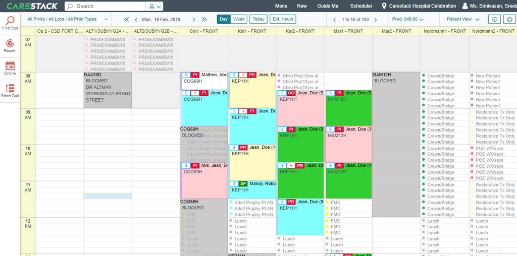 Front office management Powerful scheduling Find available slots, view summary, manage waitlists, and schedule appointments Efficient patient onboarding Manage the patient workflow effortlessly from