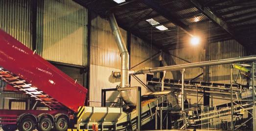 The IntraBulk is capable of receiving bulk materials from a range of bulk handling vehicles including:- road tipping trucks, front end loading units and walking floor trailers.