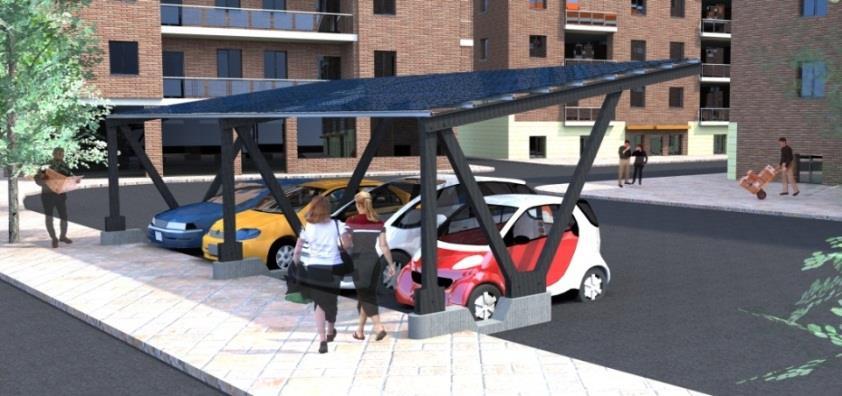 Photovoltaic Parking Lot Design and real project in Lamezia Terme, Italy. Source: Onyx Solar 3 The role of Onyx Solar in R2CITES European project 3.