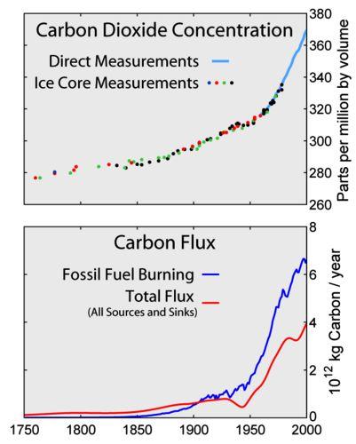 CO 2 levels in the atmosphere are increasing at a slower rate than CO 2 emissions.