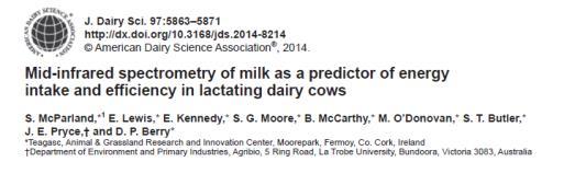 balance Genetic group High Low Milk yield 30.8 25.8 120% 62% 71% Intake 19.