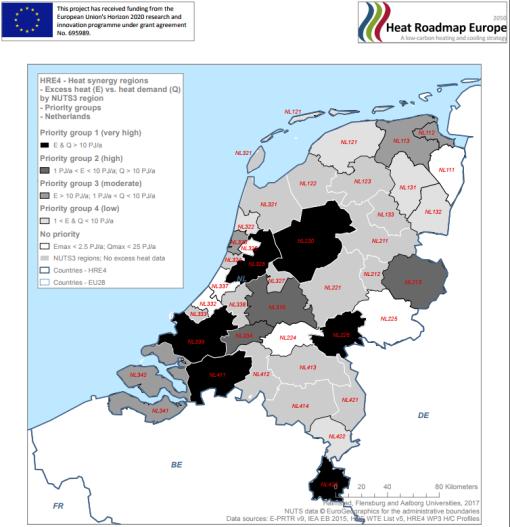 especially around Rotterdam metropolitan area. Excess Heat Atlas [HRE4, 213] * Calculated from the 95 biggest facilities in the Netherlands using Peta 4.