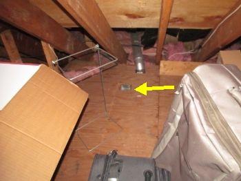 Duct Work Insulated ductwork Attic light observed Missing electrical box covers Exhaust fan outlets Hidden by insulation Missing electrical box covers Whole house fan Flashing Insulation Condition