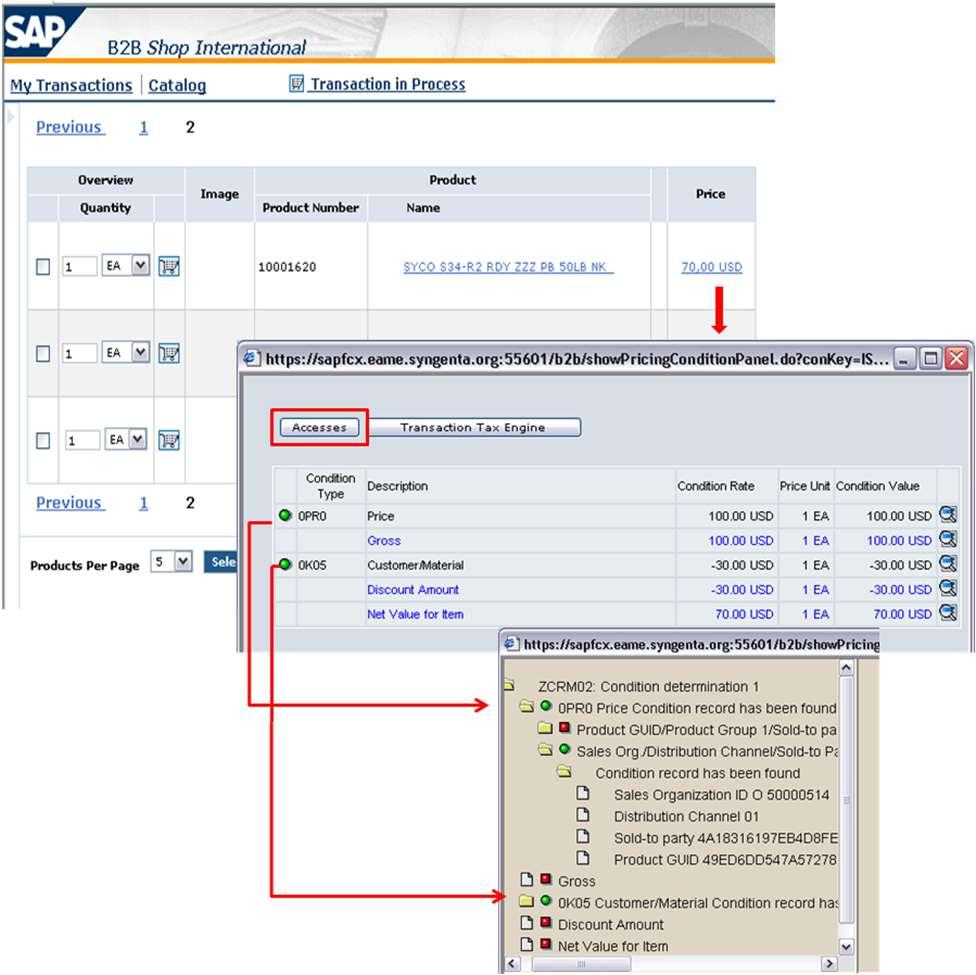 Example of Pricing Analysis in Web Catalog Standard Pricing in Product Catalog Once the settings given in previous sections are done and condition records for pricing have been maintained, product