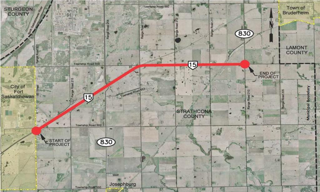 1. Introduction CIMA+ has been retained by Strathcona County on behalf of Alberta Transportation to conduct a functional planning study for approximately 11 km of :06 from Range Road 220 to the