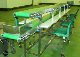 MULTI-TIER CONVEYORS Suitable for differing types of process work. May be twin or triple tiers. Hygienic stainless steel, 304 grade, box section construction.